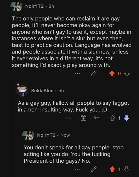 f slur|Should LGBTQ+ people say the f slur as a way to take the word。